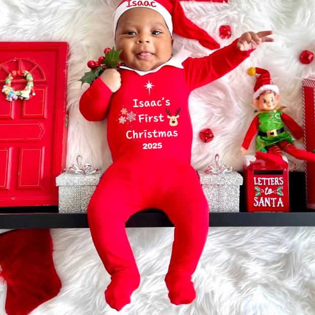 Personalized Christmas Newborn Prop Set Lovely Outfit | MCGift168