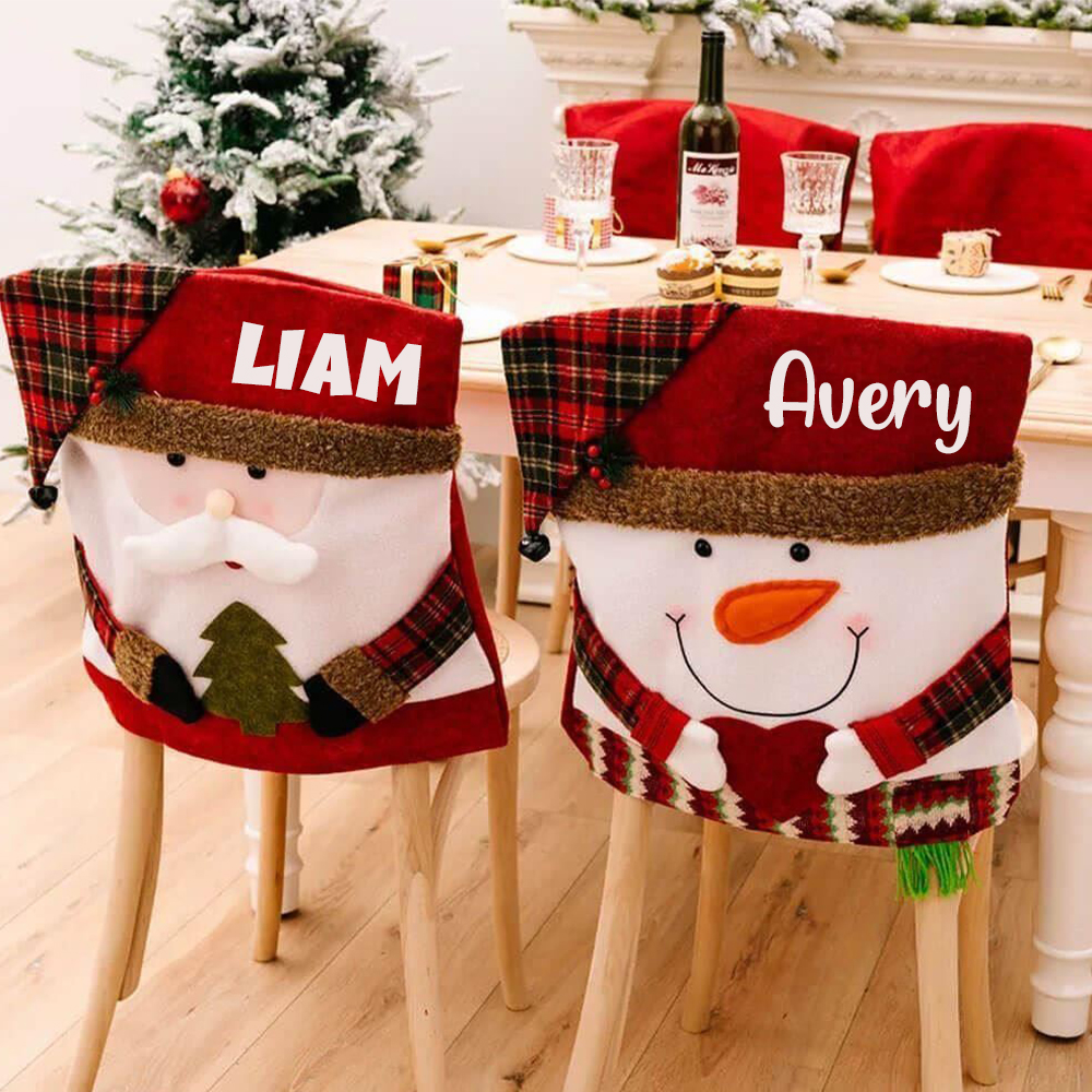 Personalized Handmade Christmas Santa Decor Chair Cover | MCGift173