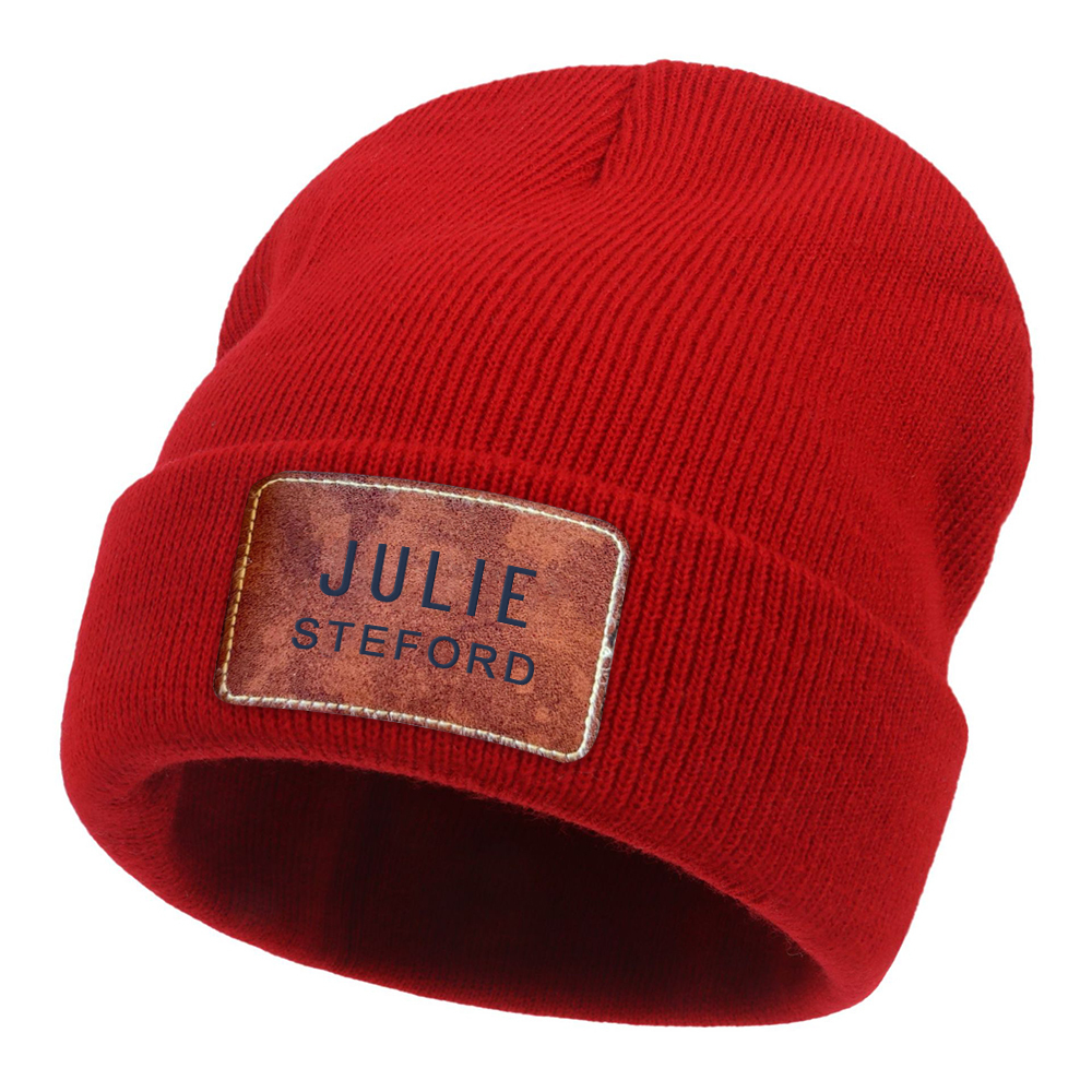 Personalized Classic Leather Patch Beanies For Kid & Adult | HSKid65