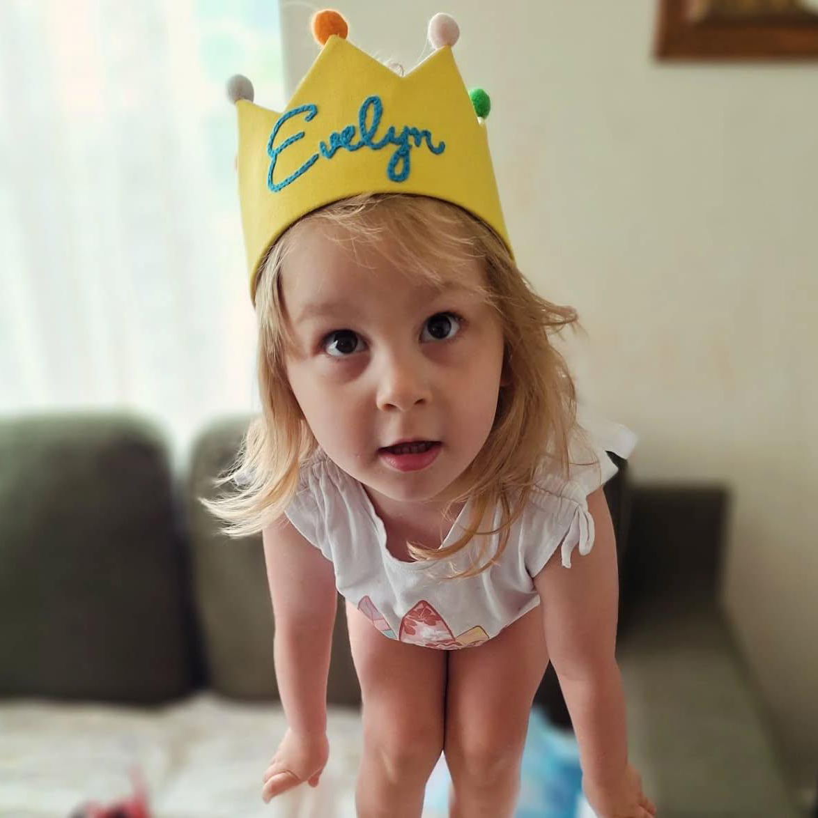 Personalized Hand Embroidered Baby Birthday Party Crown | CWBaby321