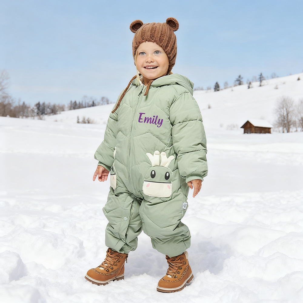 Personalized Baby Antler Lightweight Down Cotton Romper | CWBaby326