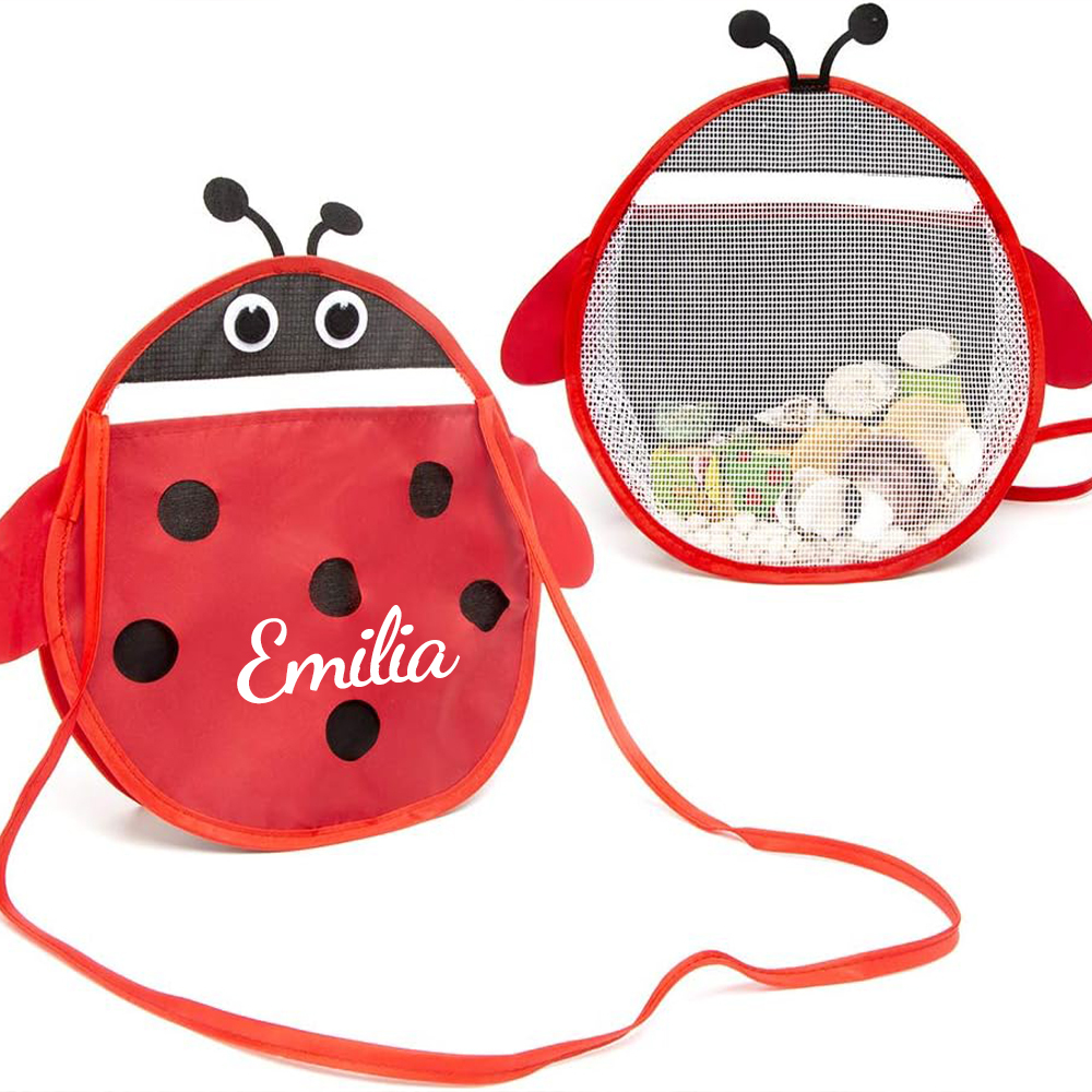 Personalized Ladybird Seashell Zipper Mesh Beach Bag | CWBeach98