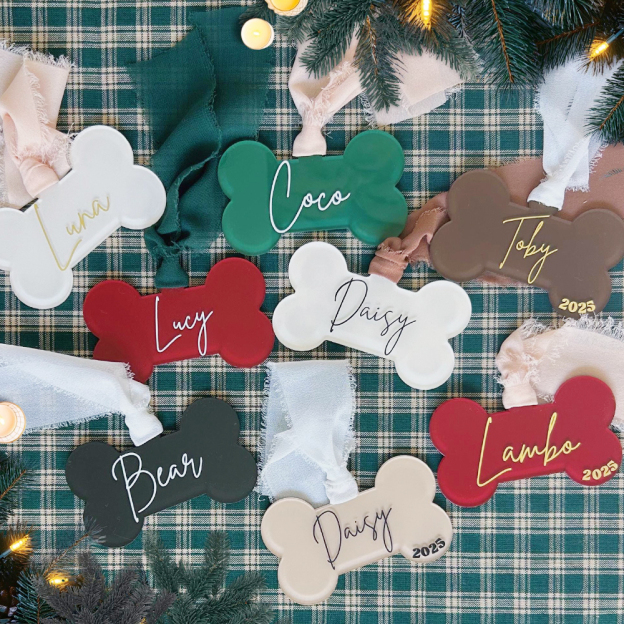 Personalized Pet Acrylic Christmas Bone Ornaments | MCGift184