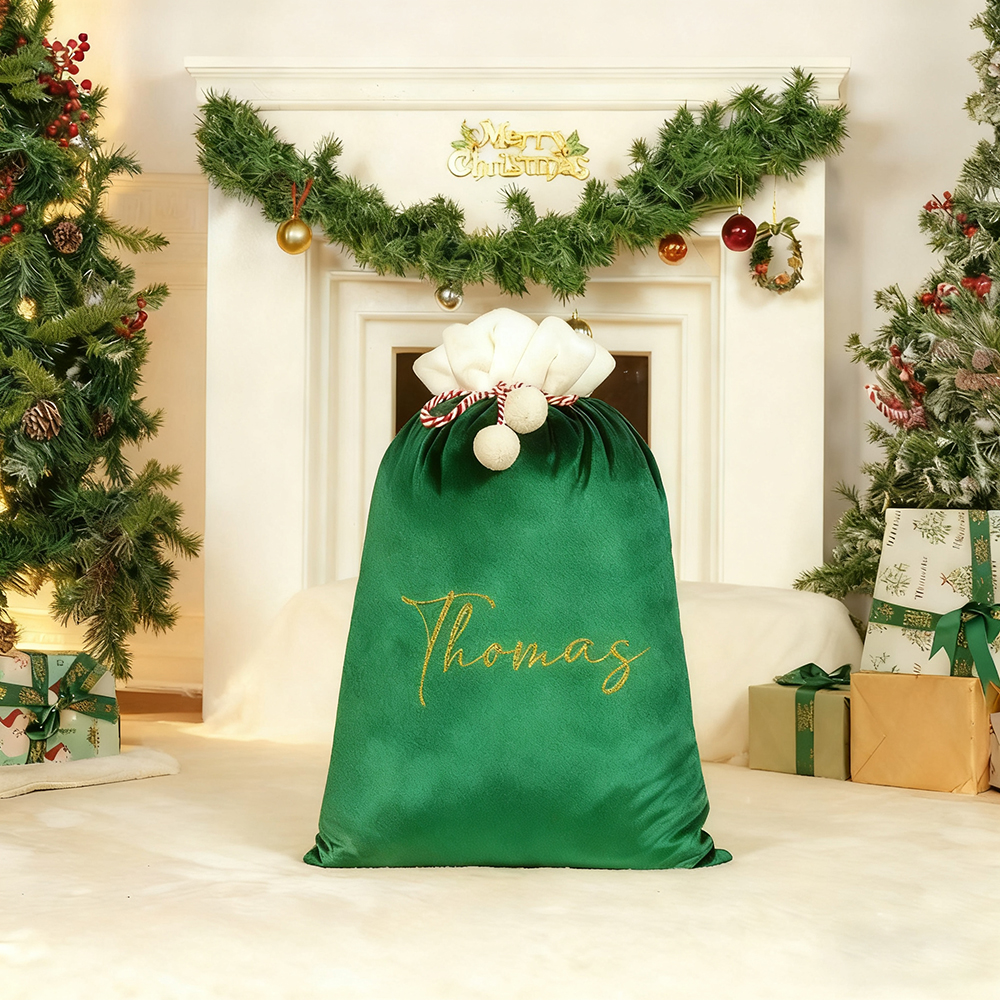 Personalized Large Christmas Velvet Santa Sack for Gifts | MCGift198