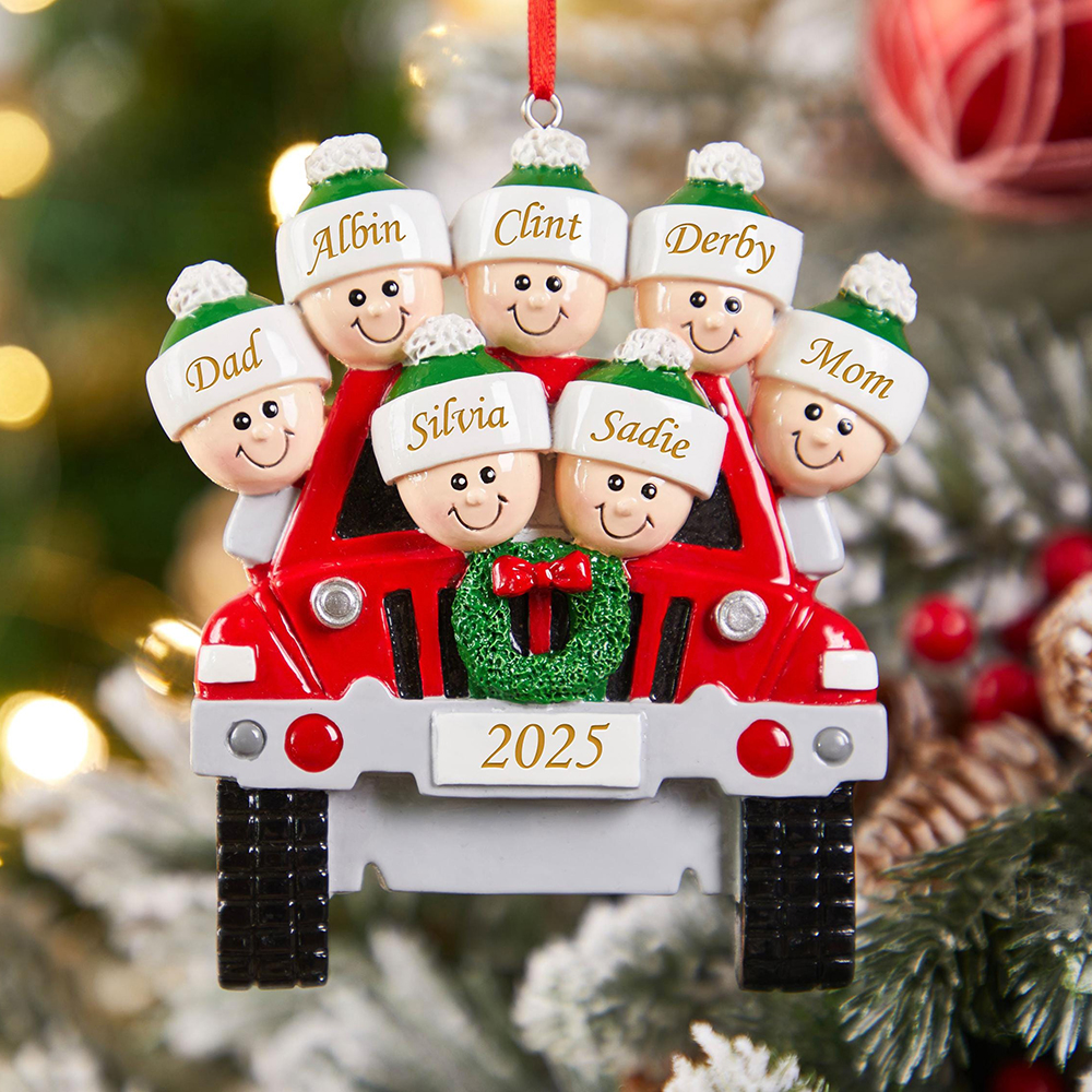 Personalised Car Family Christmas Ornament | MCGift206