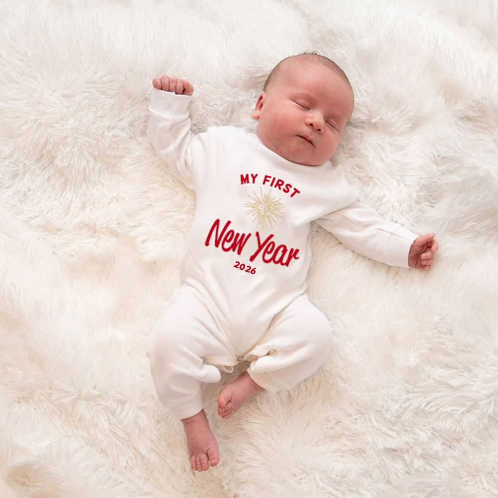 Personalized Baby 1st New Year Romper and Hat Set | CWBaby128