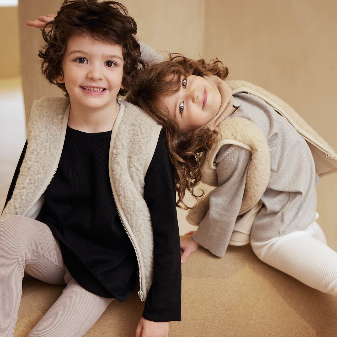 Personalized Colorful Letter Patch Toddler Sherpa Fleece Vest | CWBaby339