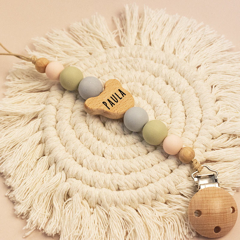 Personalized Baby Pacifier Color Bead Clip | CWBaby63
