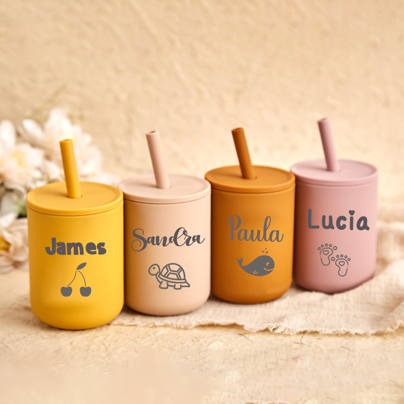 Personalised Baby Food Grade Sippy Silicone Cup  | CWBaby65