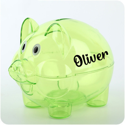 Personalized Kids Transparent Cute Piggy Bank | CWToy164