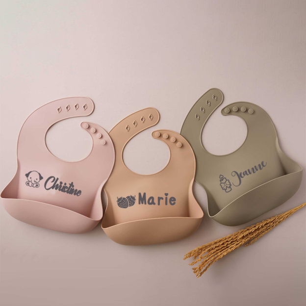 Personalized Name Silicone Ecofriendly Reusable Baby Bib | CWBaby66