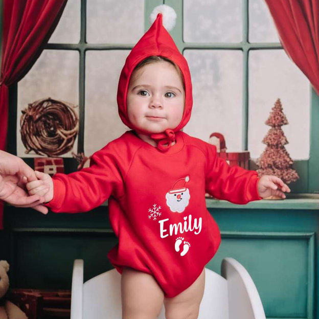 Personalized Baby Christmas Extram-warm Short Plush Outfit Set | MCGift363