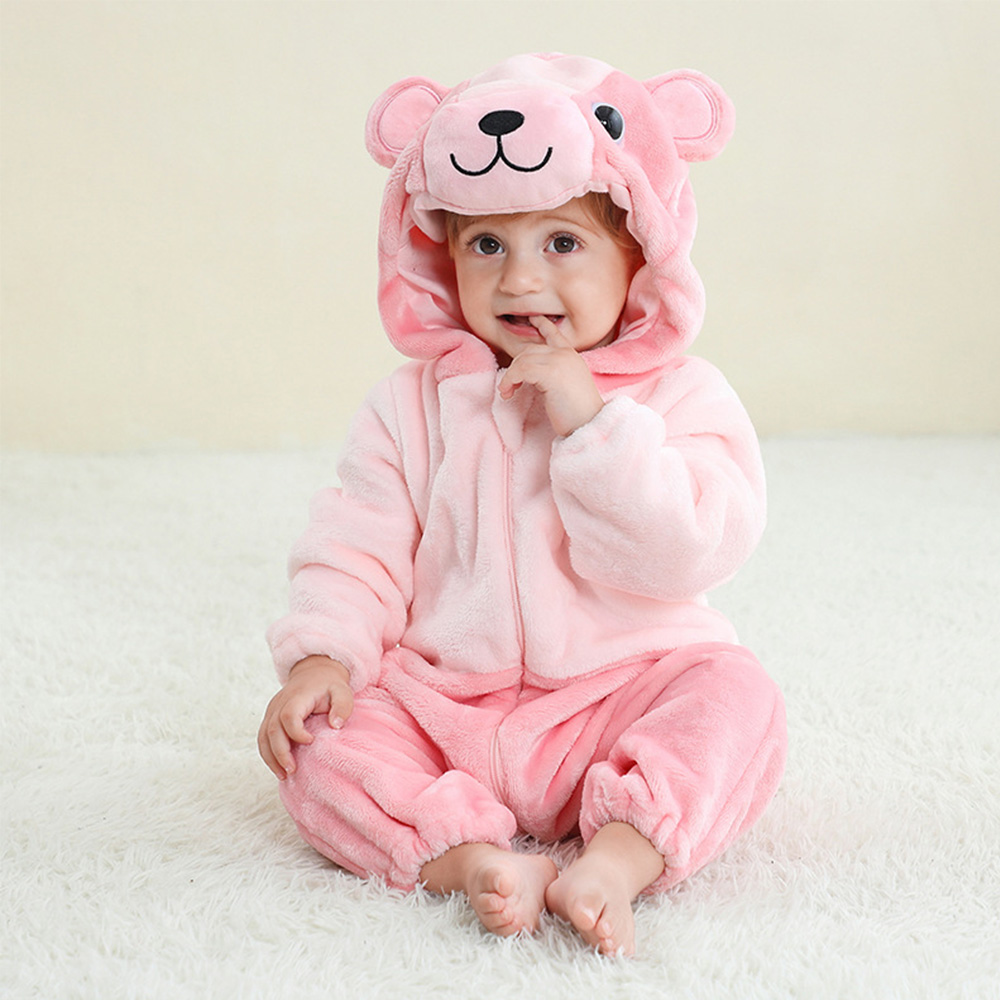 Personalized Leather Patch Baby Animal Romper | CWBaby362