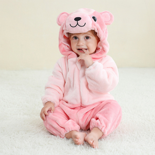 Personalized Leather Patch Baby Animal Romper | CWBaby362