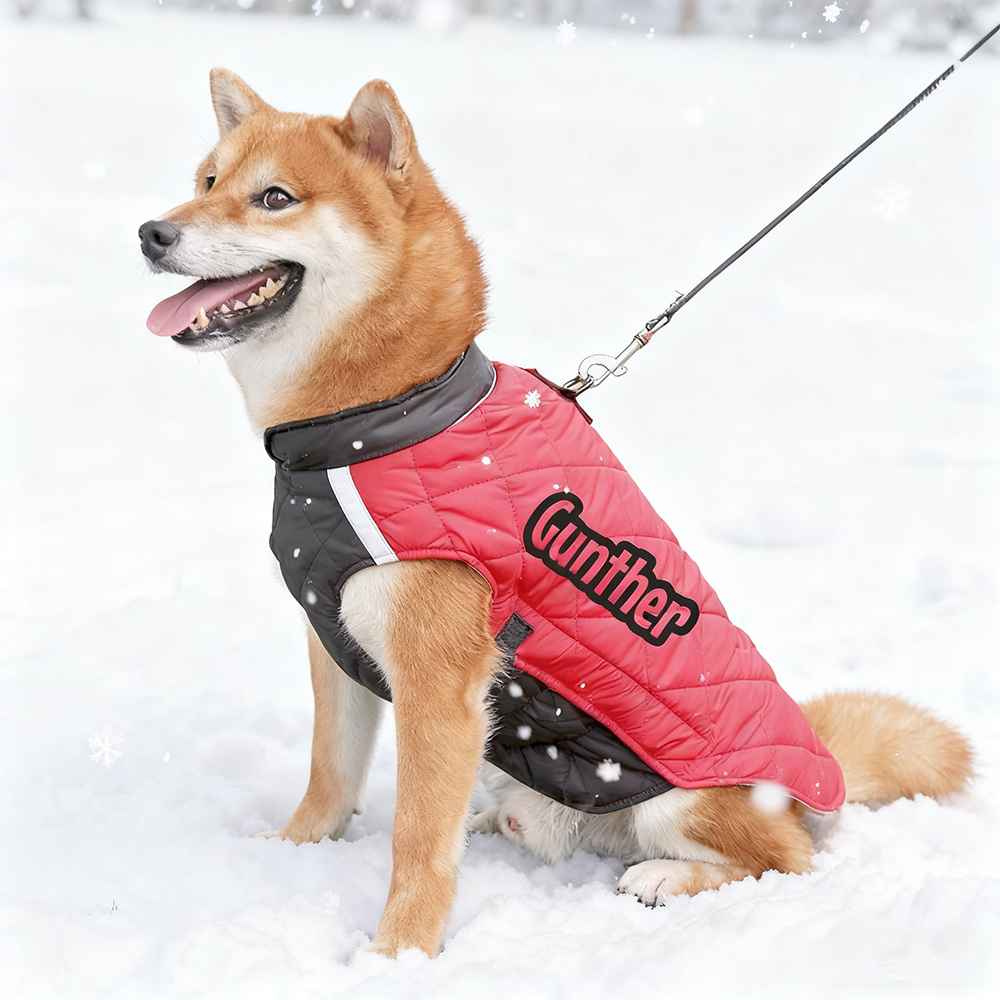 Personalized Pet Winter Warm Reflective Safety Puffer Vest | BKPet274