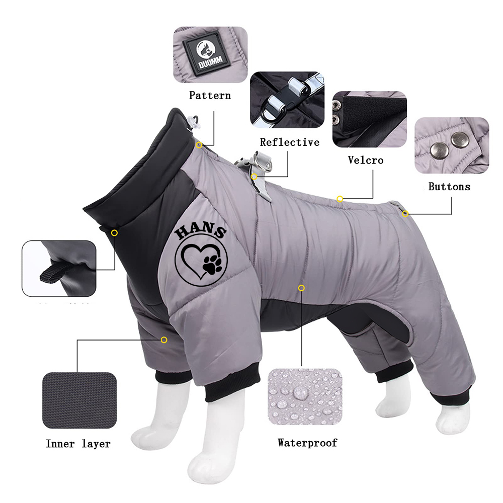 Personalized Pet Winter Warm Windproof Puffer Jacket | BKPet272