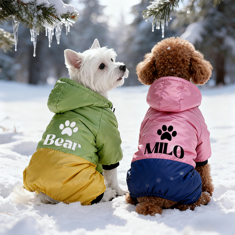 Personalized Pet Winter Warm Windproof Puffer Jacket | BKPet286