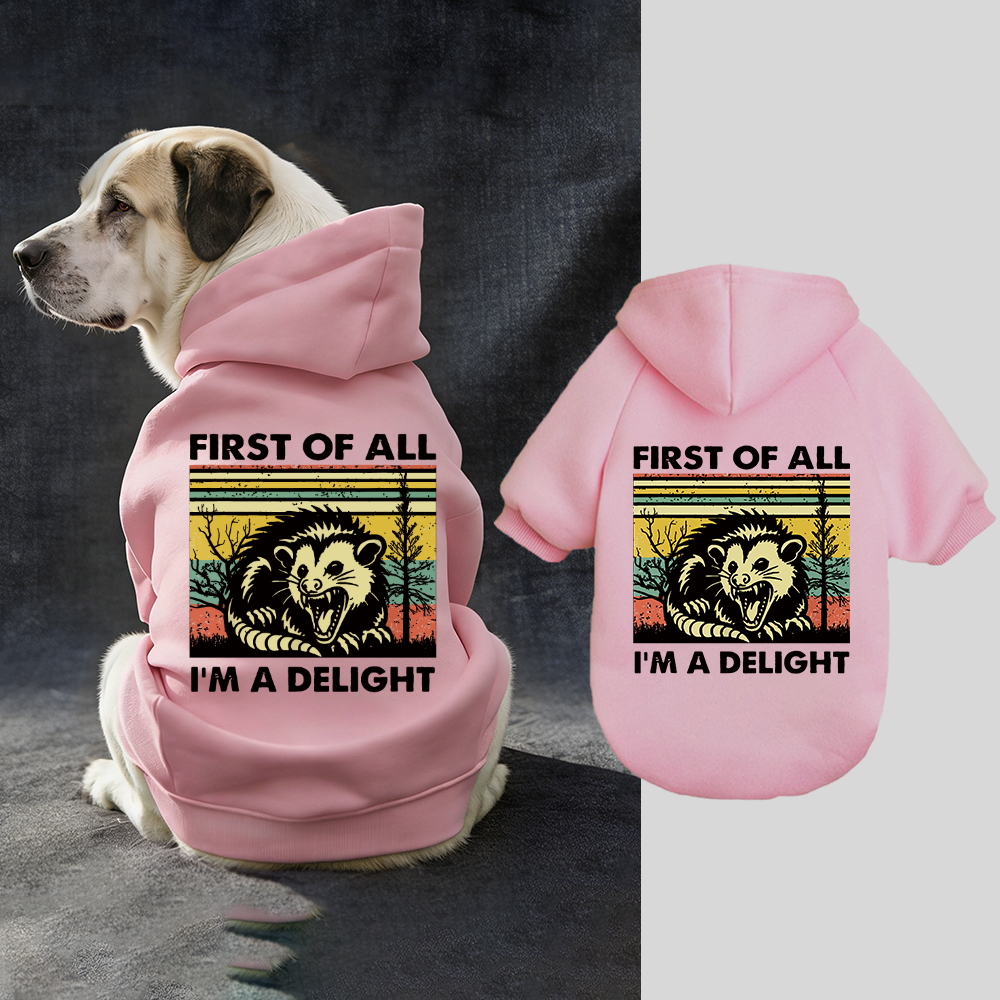 FIRST OF ALL I'M A DELIGHT Puppy Hoodie | BKPet331
