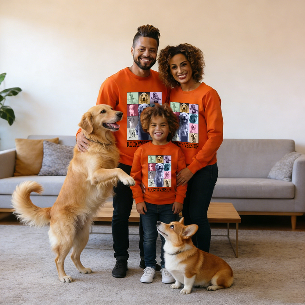 Personalized Pet Version Collage Crew Neck Sweatshirt | BKPet352