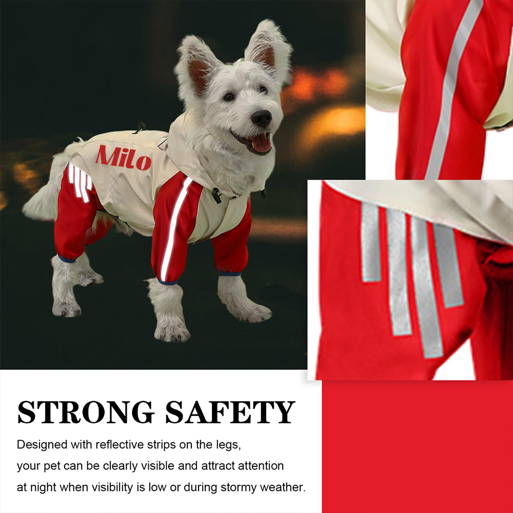 Personalized Pet Waterproof Raincoat with Hood | BKPet366