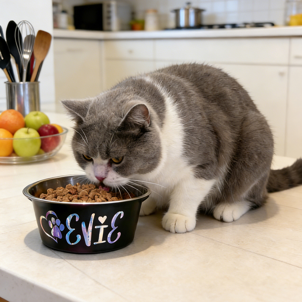 Personalized Pet Stainless Steel Anti-slip Food Bowl | BKPet36801