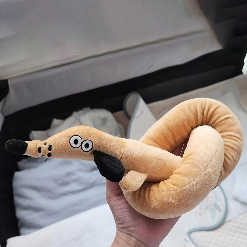 Plush Pretzel Dachshund squeaky Dog Toys | BKPet383