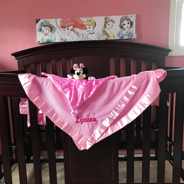 Personalized Embroidered Soft Satin Trim Waffle Baby Blanket | CWBaby397