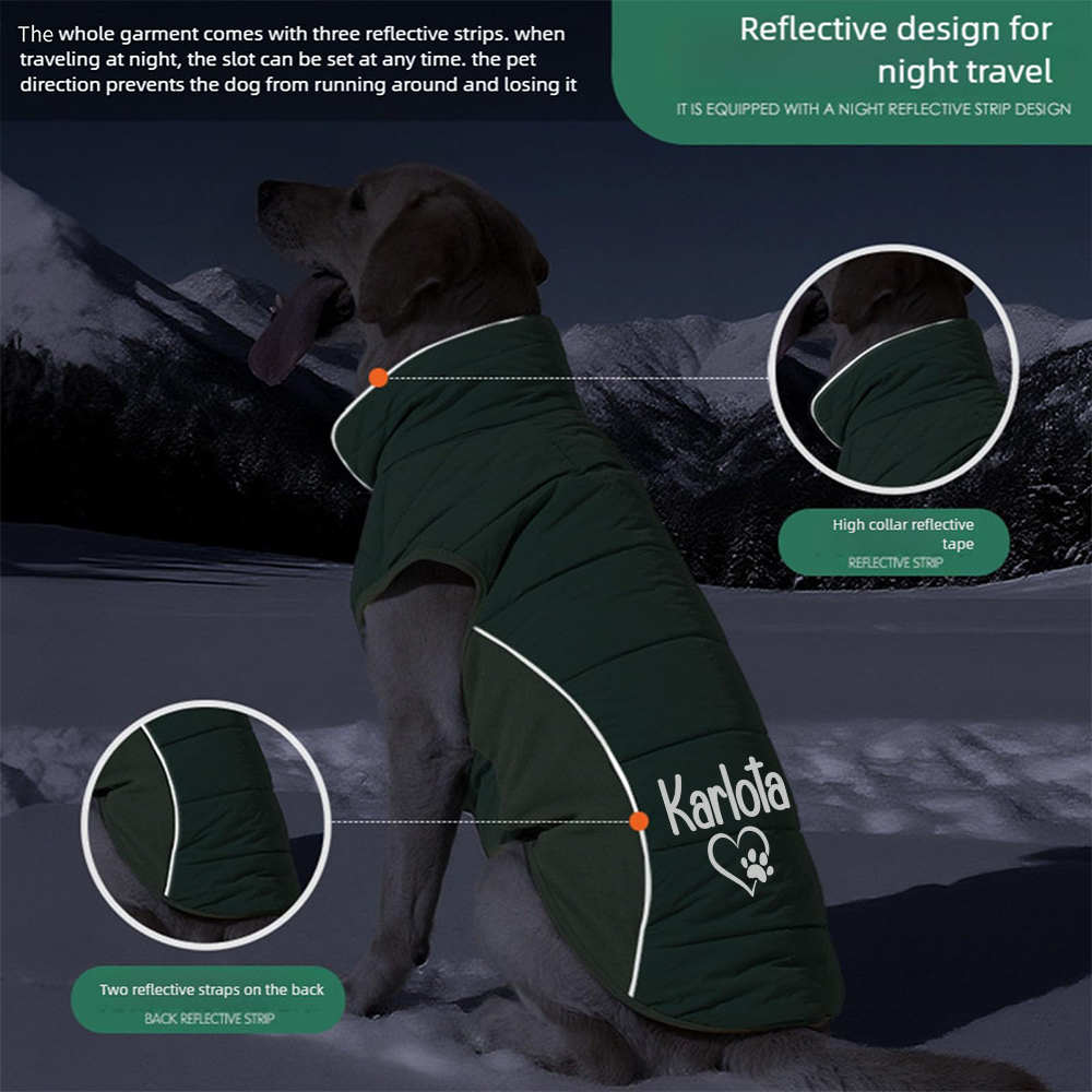 Personalized Pet Large Size Winter Warm Puffer Vest | BKPet404