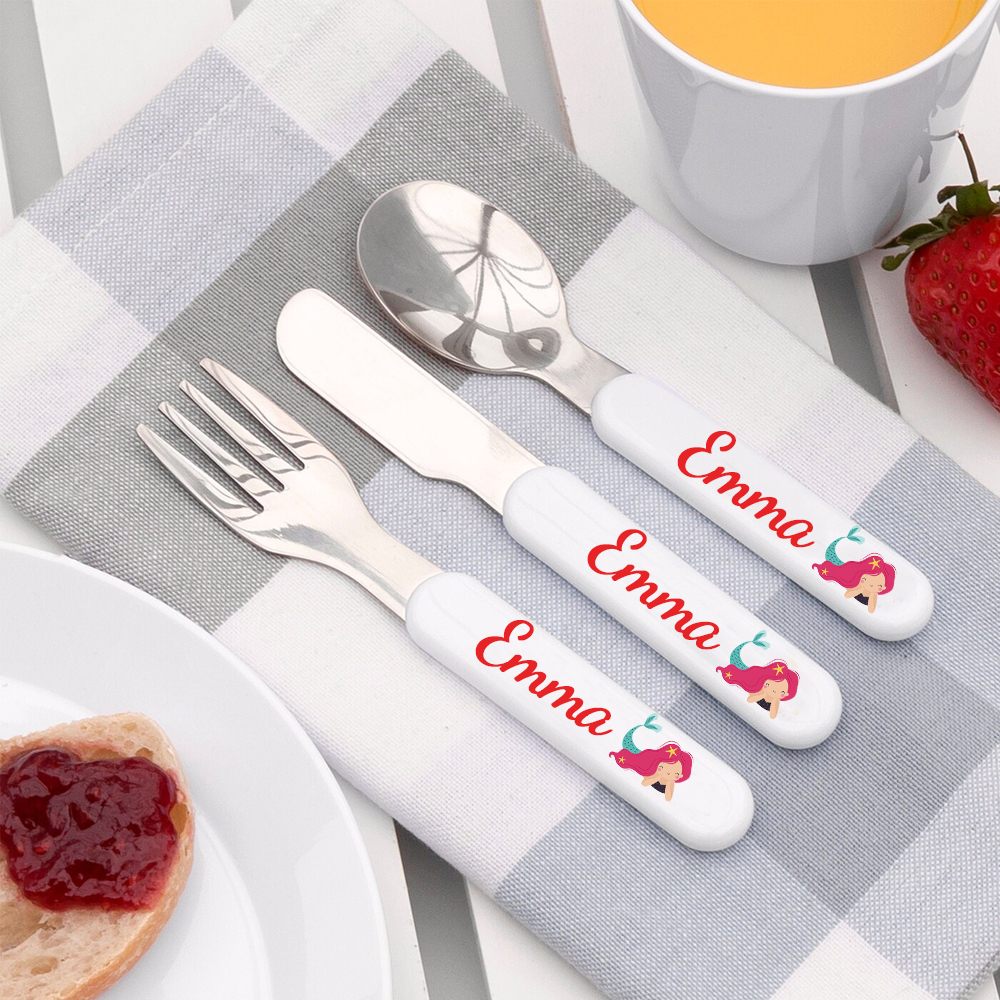 Personalised Kid Utensil Sets-Fork, Knife, Spoon  | CWBaby69