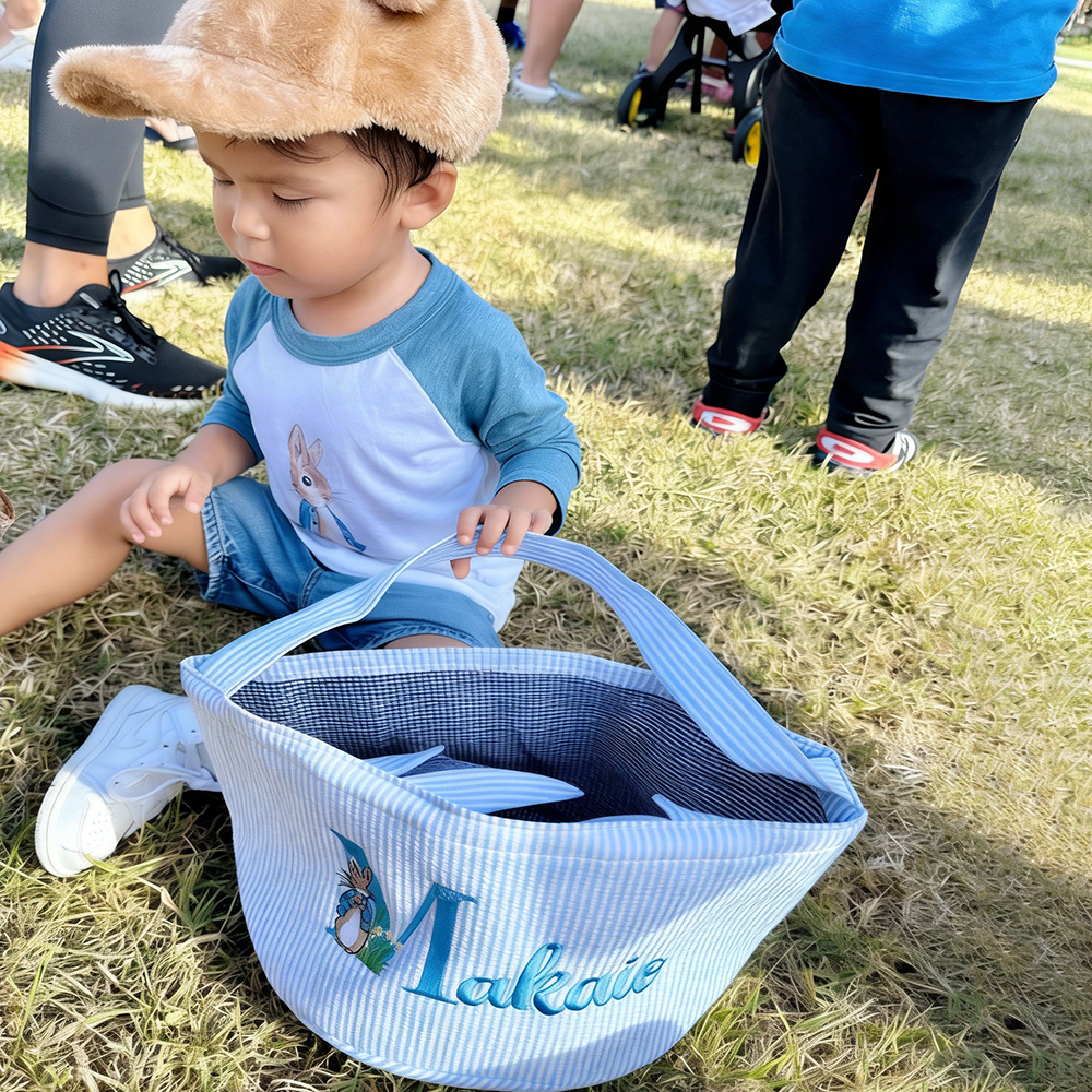 Personalized Embroidered Easter Bunny Basket | CWEaster85