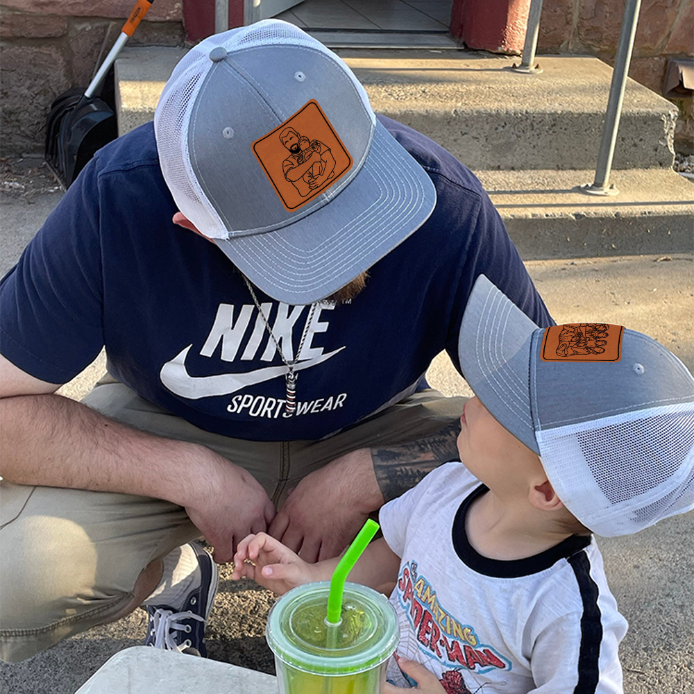 Personalized Engraved Outline Portrait Trucker Hat Gifts for Dad | CWBeach107