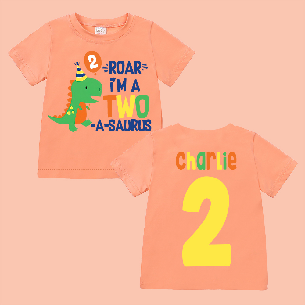 Personalized ROAR Dinosaur Theme Birthday T-Shirt | inBirth18