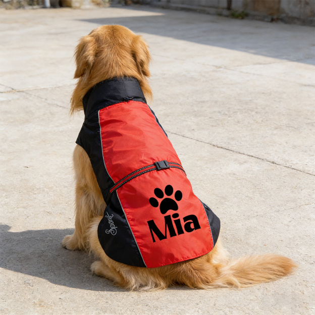 Personalized Pet Large Size Waterproof Raincoat Jacket | BKPet414