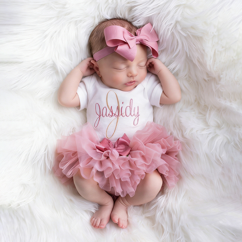Personalized Embroidered Baby Girl Coming Home Outfit | CWBaby429