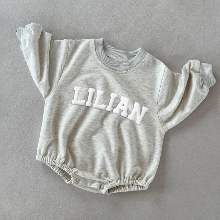 Personalized Puff Name Baby Color Sweatshirt Bodysuit | CWBaby90