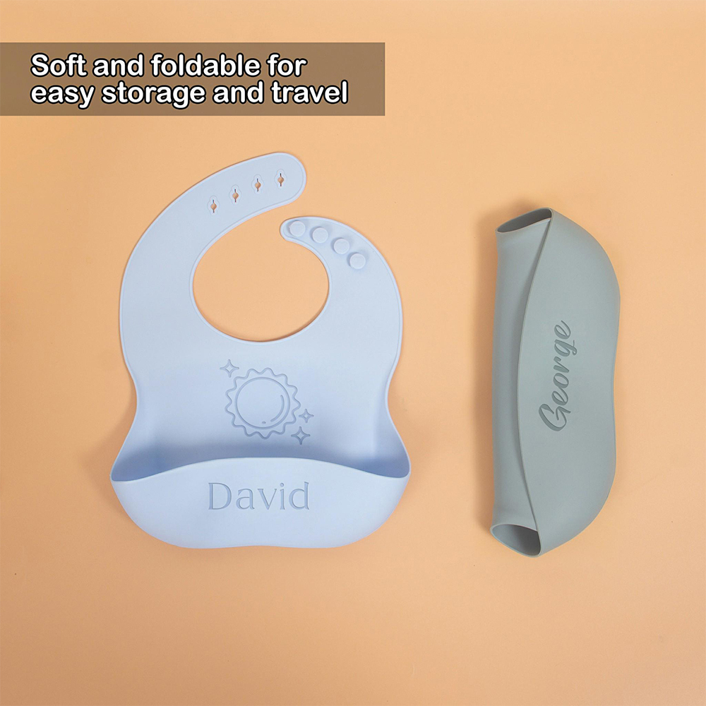 Personalized Baby Reusable Food Grade Silicone Bib | CWBaby299