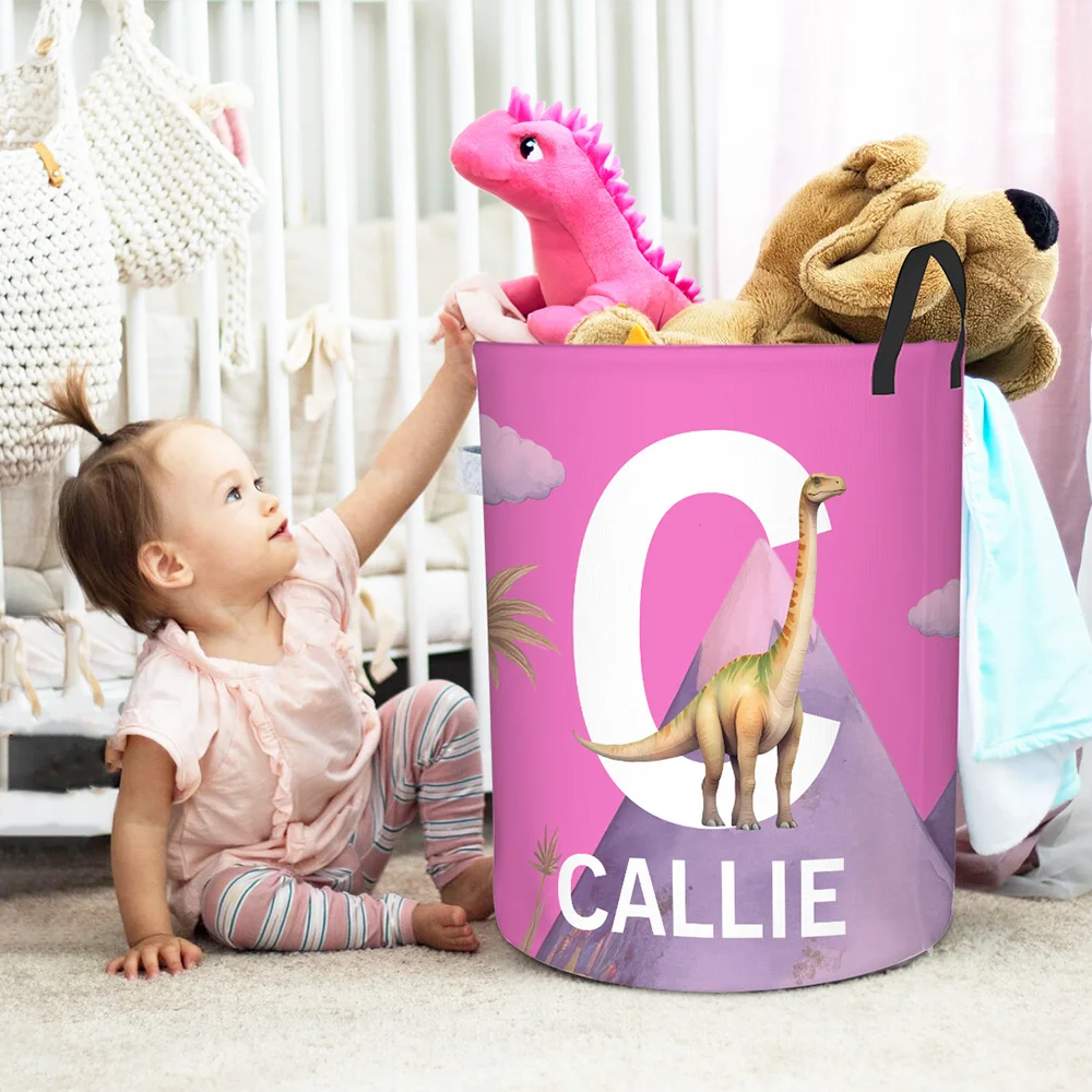 Personalized Waterproof Dinosaur Laundry Baskets with Handle | | CWBasket08