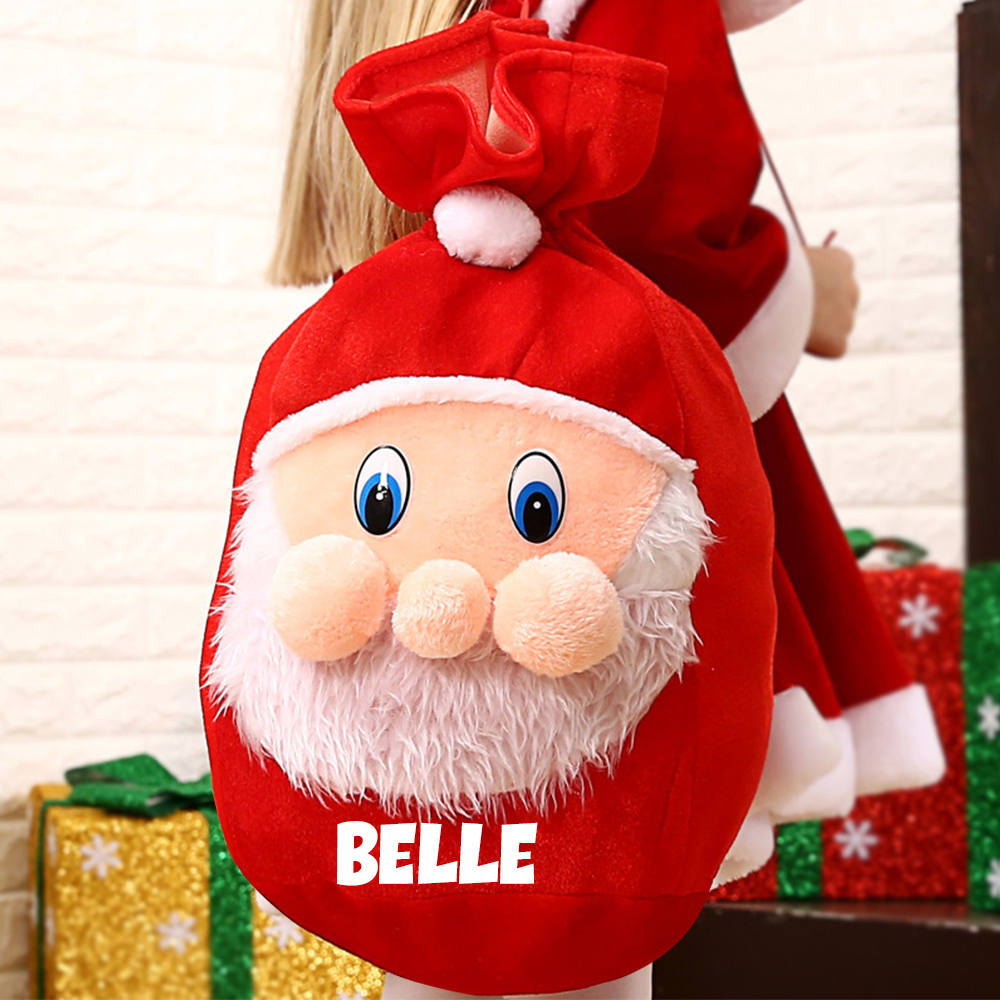 Personalized Christmas Santa Claus Velvet Gift Bag  | MCGift105