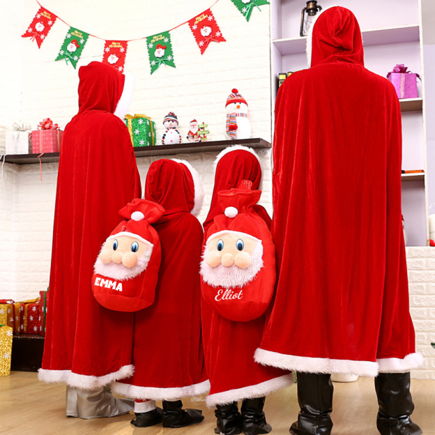 Personalized Christmas Santa Claus Velvet Gift Bag  | MCGift105