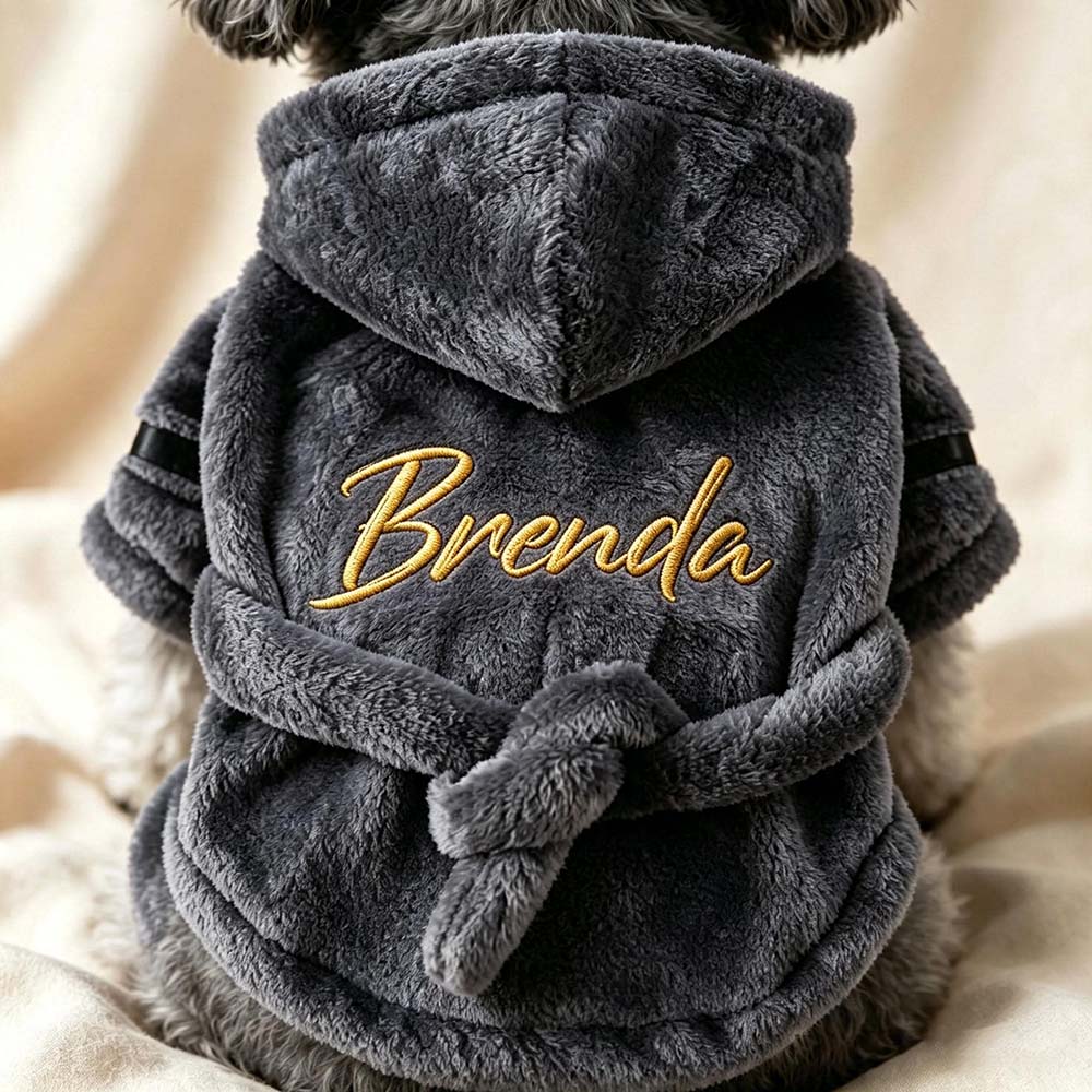 Personalized Embroidery Soft Hooded Pet Bathrobe | BKPet569