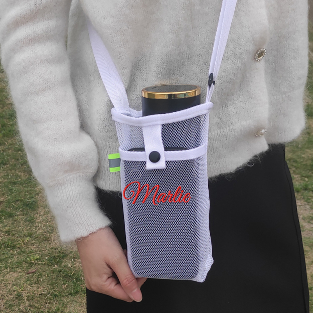 Personalized Embroidery Mesh Water Bottle Pouch Bag | CWBeach141