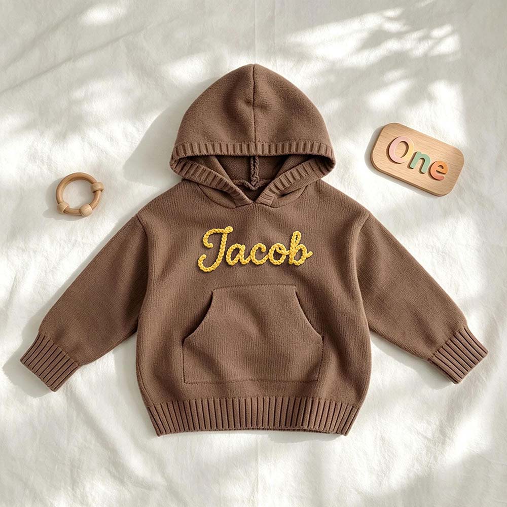Personalized Hand Embroidered Kids Hoodie Sweater | CWBaby528