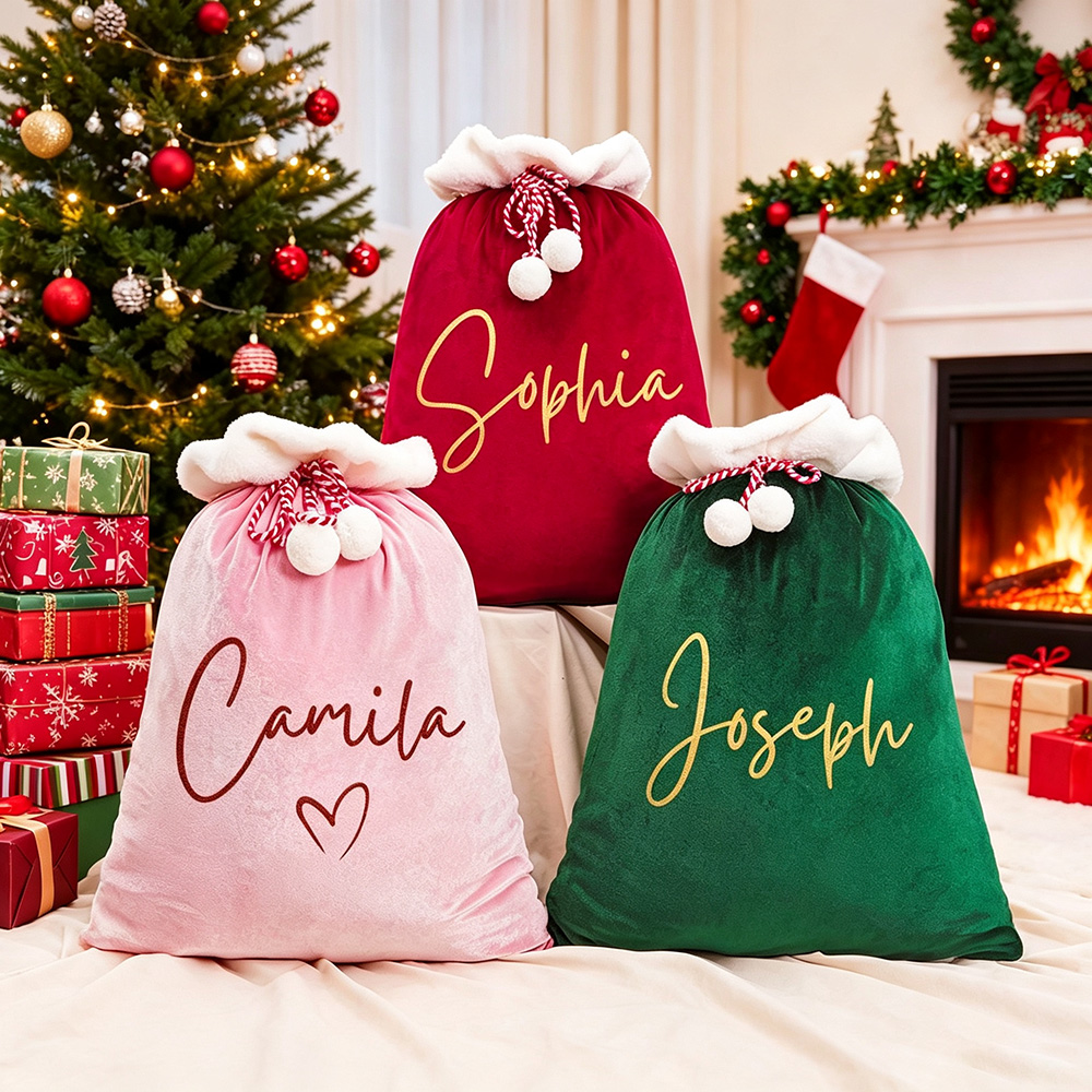 Personalized Christmas Velvet Santa Sack for Gifts | MCGift102