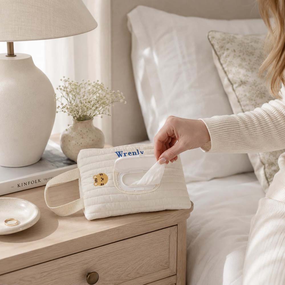 Personalized Embroidered Quilted Baby Wipe Pouch | CWBaby530