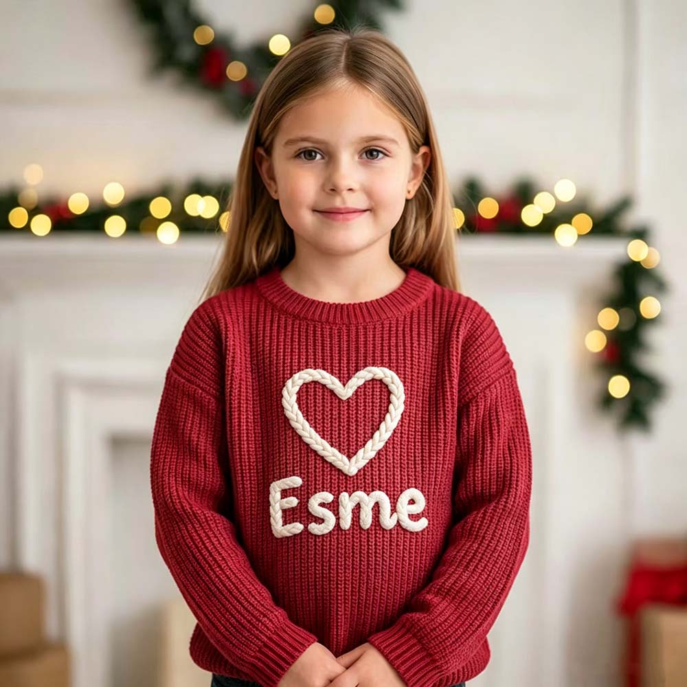 Personalized Hand Embroidered Christmas Knit Sweater | MCGift390