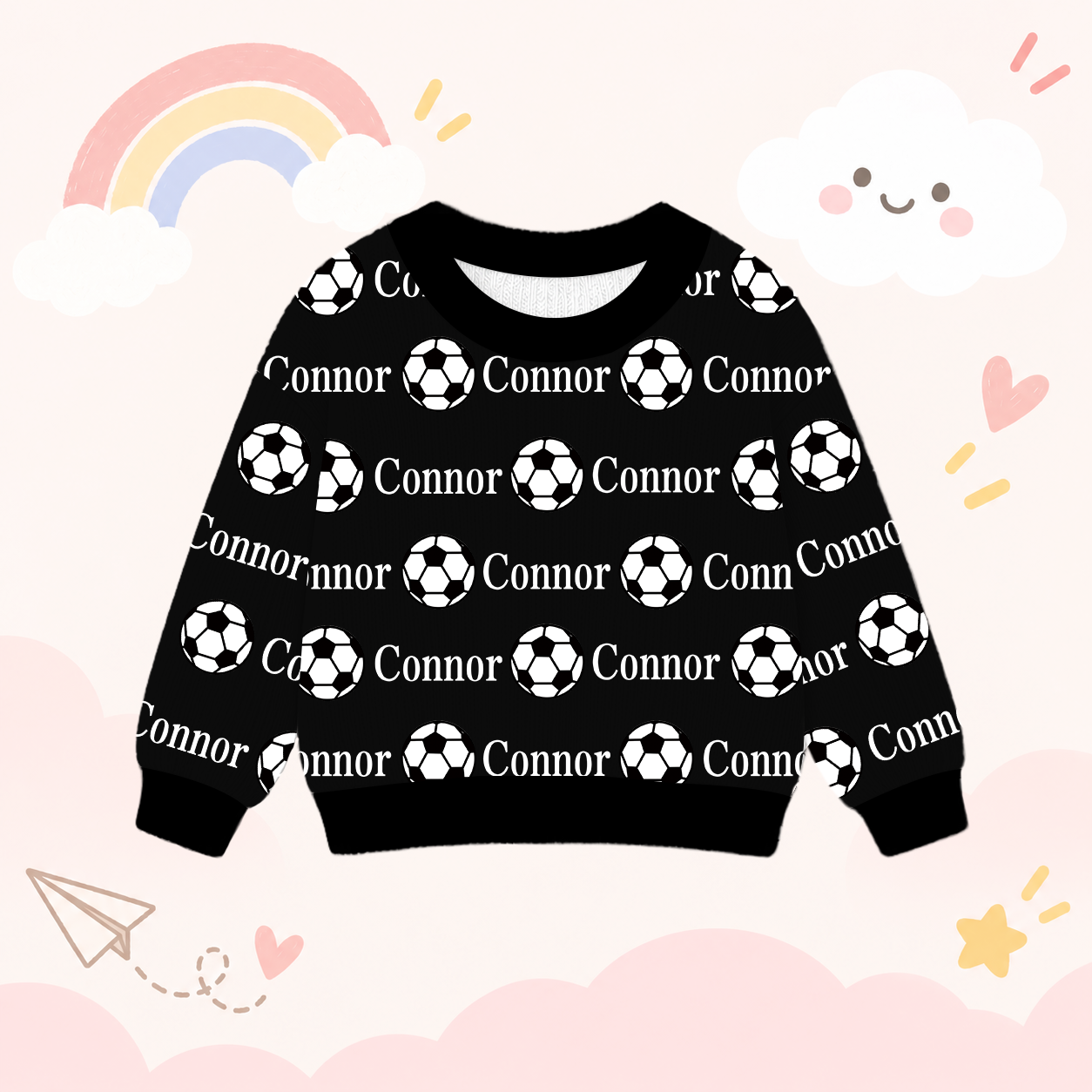 Personalized Lovely Kids Soccer Knit Sweater | CWSweater12