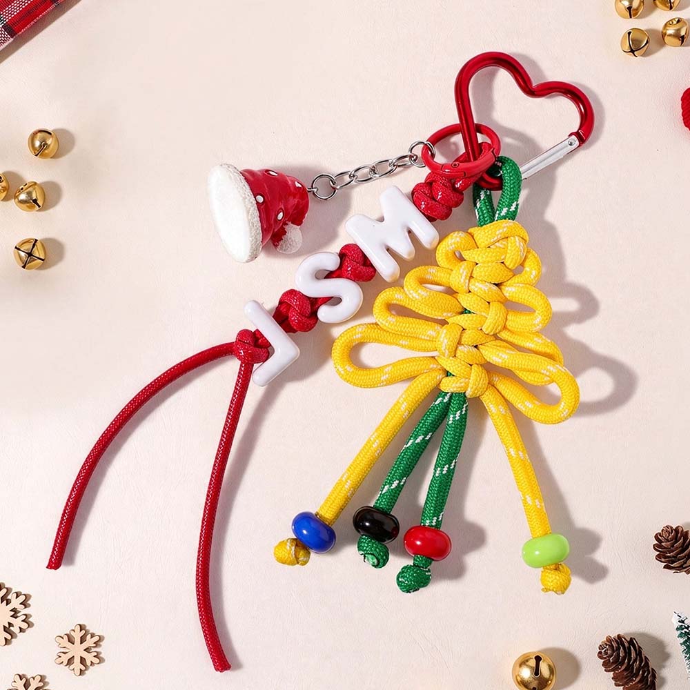 Personalized Christmas Multicolor Letter Beaded Bag Charm | CWGift110