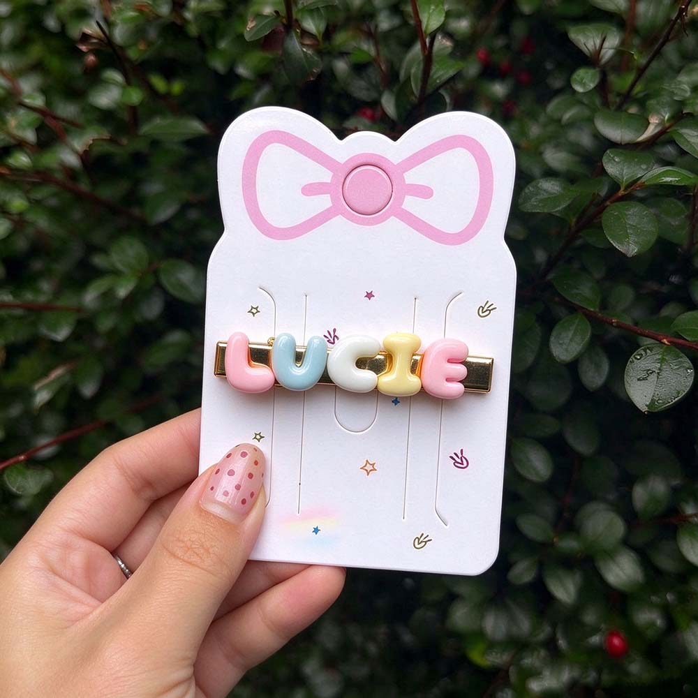 Personalized Girls Colorful Monogram Hair Clip | CWBaby551