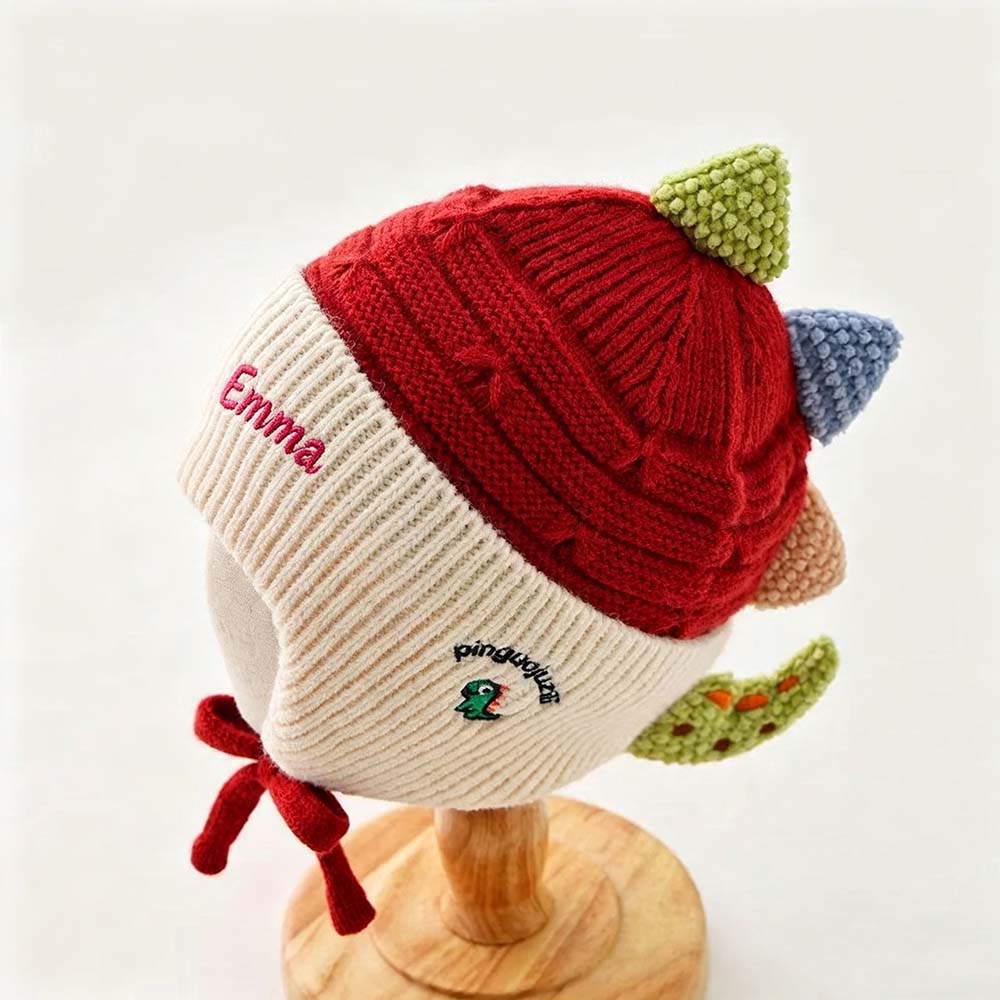 Personalized Embroidered Dinosaur Knit Hat for Kids | HSKid103