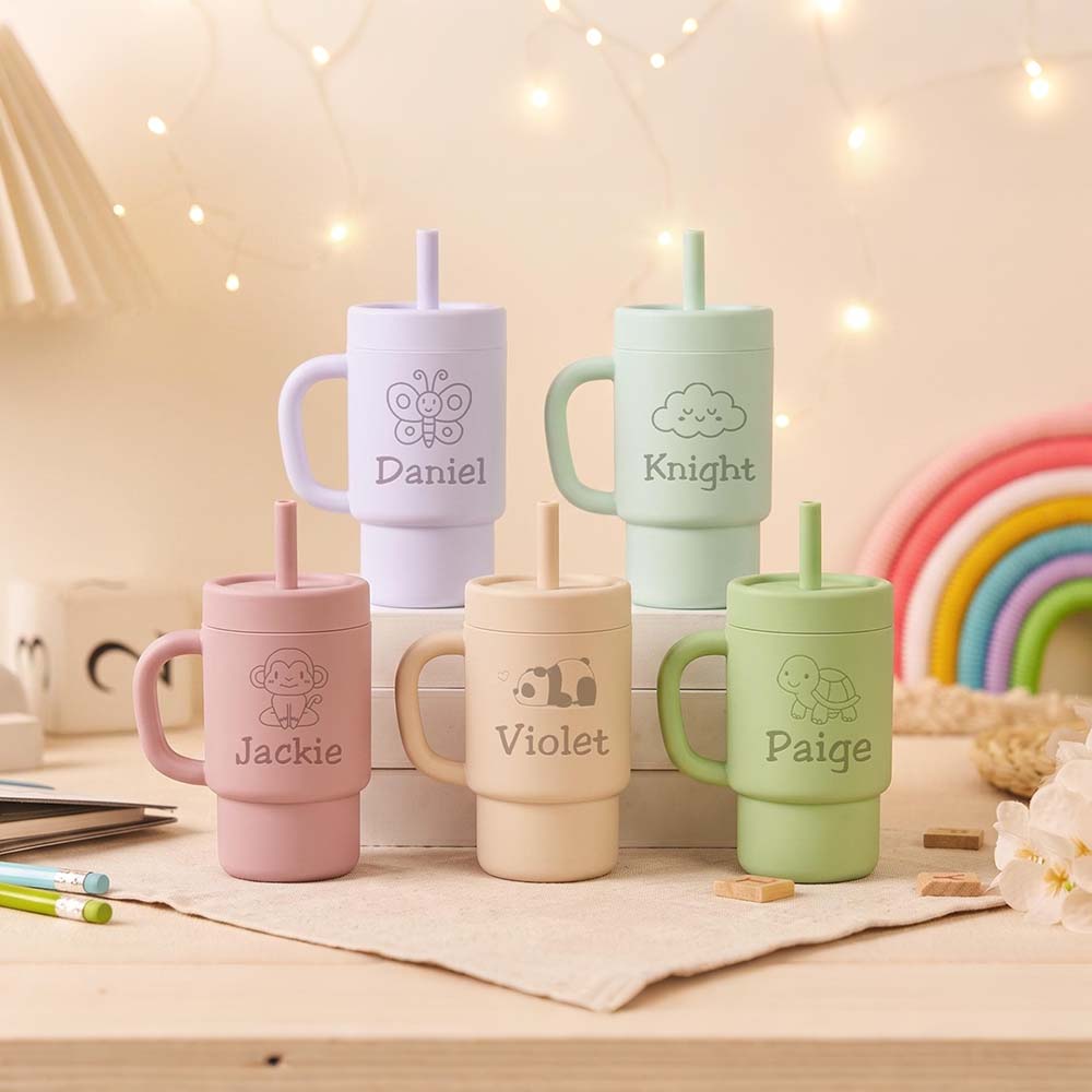 Personalised 10oz Stainless Steel Sippy Cup for Kids | KidCup10
